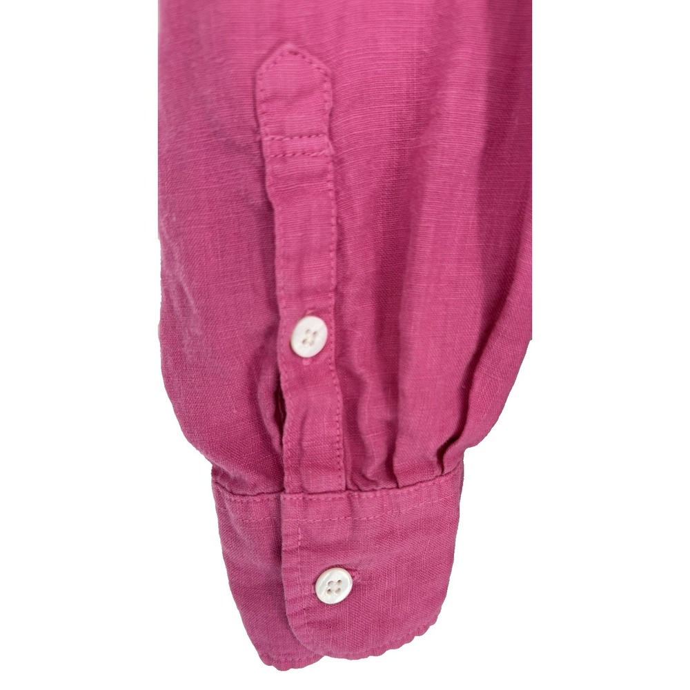 Faherty Laguna 100% Linen Long Sleeve Relaxed Button-Up Shirt Pink Women's Small - Picture 4 of 11